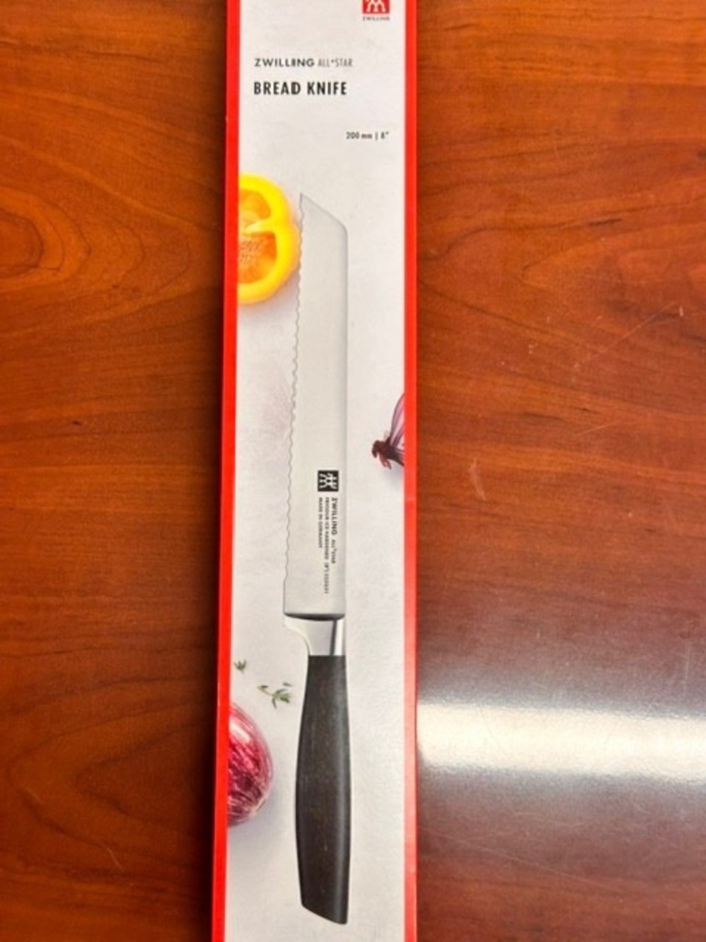 ZWILLING Bread Knife All Star 8" Matte Black Serrated FRIODUR Blade NEW in Box